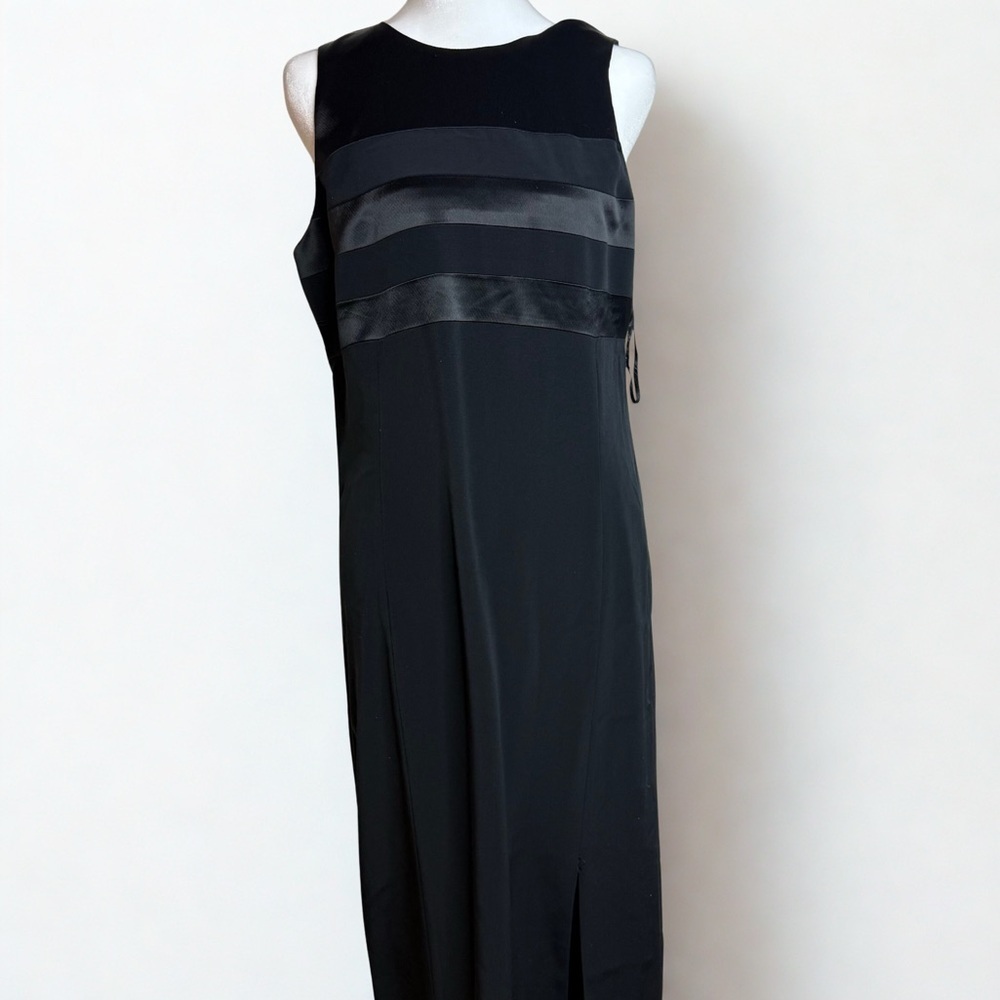 Jones New York Black Sleeveless Maxi Dress with Satin Bands